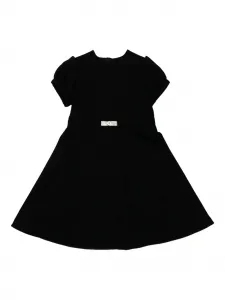 Декорированное платье с объемными рукавами Versace Kids, черный