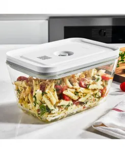 Набор из 2 больших прямоугольных стеклянных вакуумных контейнеров Fresh & Save объемом 2 л (1,9 л) Zwilling, белый