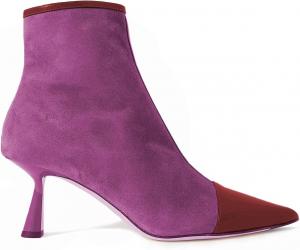 Женские разноцветные ботильоны FOWT с закрытым носком, на маленьком каблуке, с зауженным носком и боковой молнией, градиентный цвет, из замши, осень-зима, для платьев, работы, вечеринок и повседневной носки, размер 4-16 US, Purple