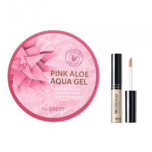 Шелковистый алоэ вера консилер безупречный стойкий прилегающий без эффекта маски увлажняющий 6,5г+300мл The Saem