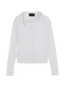 Кардиган, украшенный жемчугом Simone Rocha, белый