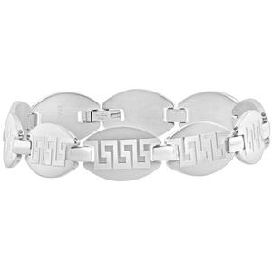 Мужской стальной браслет с однотонным дизайном, звенья 14 мм, 8,5 дюйма Pompeii2, Stainless Steel