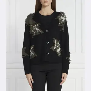 Кардиган свободного кроя с добавлением шерсти Marc Cain, черный