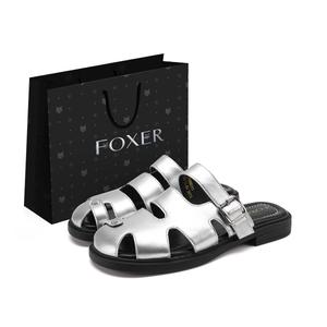FOXER Женские противоскользящие закрытые тапочки с устойчивостью к истиранию серебристые, цвет Silver
