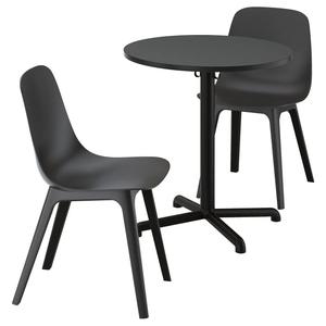 Стол и 2 стула STENSELE/ODGER IKEA, 70 см, цвет anthracite anthracite/anthracite