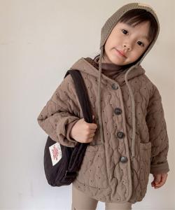 Стеганая куртка с капюшоном Aimoha Kids, цвет Brown