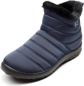 Женские зимние сапоги Stunner с плюшевой подкладкой, средней длины до икры, водонепроницаемые, на молнии сбоку, с хлопковой подкладкой, снежные, W Blue