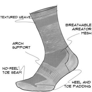 Носок Cush из смеси шерсти длиной 7 дюймов DeFeet, цвет Gravel Grey