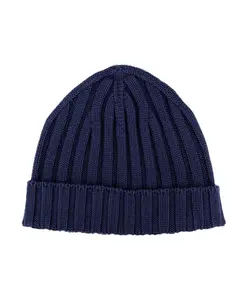 Вязаная шапка в рубчик Filippo De Laurentiis, синий