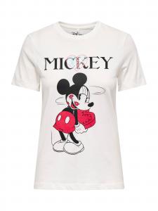 ONLY Футболка 'ONLMICKEY' в белом цвете