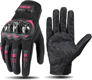 Летние мотоциклетные перчатки, розовые женские перчатки для мотокросса, защита из углеродного волокна для двух пальцев и сенсорного экрана, дышащие, подходят для езды на велосипеде, гонок, горного велосипеда MOTOCENTRIC, pink