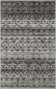Ковер SAFAVIEH, 77 x 122 см, Adirondack Collection, Ivory & Charcoal, дизайн в стиле бохо с эффектом потертости, не линяет и прост в уходе, идеален для помещений с высокой проходимостью: прихожей, гостиной, спальни (ADR119N)