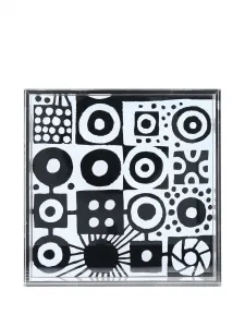 Стеклянная фигурка с графичным принтом, 3х16,5х16,5 см, 10 Corso Como, черный