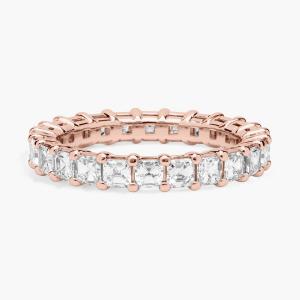 Кольцо Asscher Cut Eternity из 14-каратного розового золота (2 карата Tw. - HI / SI1-SI2) Blue Nile