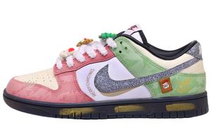 Nike Женские низкие скейтерские кроссовки Dunk Abrasion Resistant зеленые красные