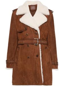 Замшевое пальто Ermanno Scervino, коричневый