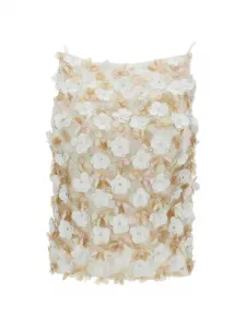 Топ с открытой спиной и цветочным декором P.A.R.O.S.H., белый