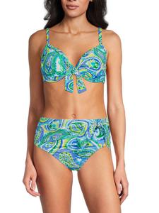 Верх бикини с завязками спереди и узором пейсли Bleu Rod Beattie, синий мульти