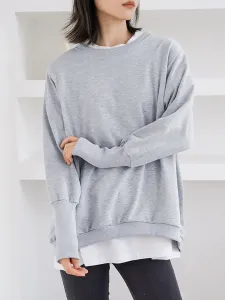 Женская повседневная толстовка в рубчик Doux Belle, цвет Light Gray