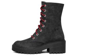 Женские ботинки Skechers высокие на шнуровке, черный