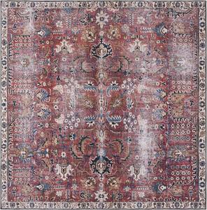 Ковер SAFAVIEH, 183 x 183 см, из коллекции Tucson, моющийся, Red & Beige, противоскользящий, идеален для помещений с высокой проходимостью: гостиная, спальня, домашний офис, столовая (TSN174Q-6SQ)