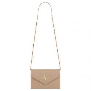 SAINT LAURENT Кожаный кошелек на цепочке