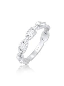 Elli Кольцо из серебра 925 пробы, диск, звезды, звезда из серебра