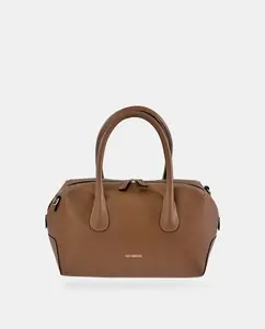 Кожаная сумка для боулинга с двумя ручками и плечевым ремнем Guy Laroche, песочный