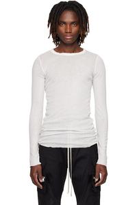 Rick Owens Футболка Off-White с ребристым верхом и рукавами