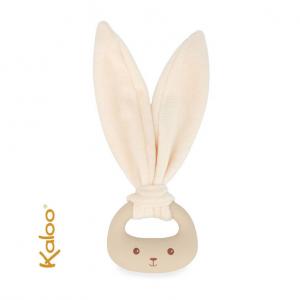Kaloo, Силиконовый прорезыватель с мягкими ушками, Кремовый кролик, коллекция Lapinoo