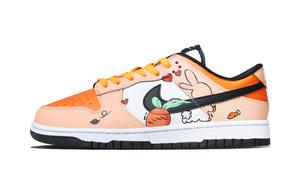 Кроссовки для скейтбординга Dunk Cute Rabbit Carrot Abrasion Resistant низкие унисекс Orange Nike, оранжевый