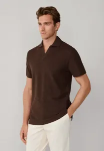 Текстурированная поло-рубашка в виде сот Hackett London, Ebony Brown