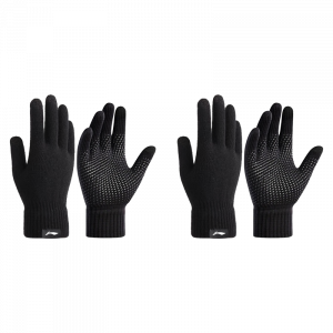 Акриловые вязаные перчатки Unisex LINING, черный touchscreen[2 pack]