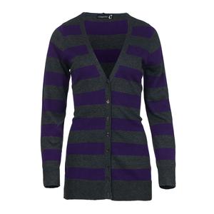 Полосатый кардиган из смесовой шерсти Conquista, серый