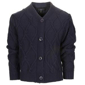 Детский вязаный кардиган на пуговицах с v-образным вырезом Gioberti, темно-синий