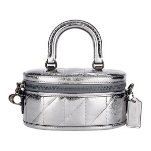 COACH Траловая овчинная наплечная сумка через плечо маленькая женская антрацит