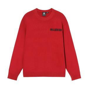 Palladium Свитер унисекс, красный цвет, круглый вырез, умеренный крой