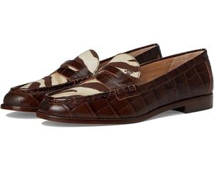 Лоферы Lauren Ralph Lauren Wynnie Zebra-Print-Trim Embossed Loafer, цвет Zebra/Dark Hickory