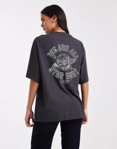 Футболка Levi's oversize с принтом «звездная пыль» на спине, черная