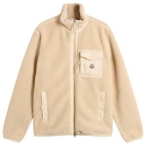 Флисовый кардиган на молнии Moncler, бежевый