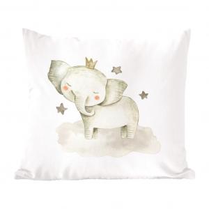 Декоративная подушка MuchoWow, диванная подушка, декоративная подушка для гостиной, 60 х 60 см, джунгли, слон, корона, чехол на подушку, хлопчатобумажная ткань, декоративные чехлы на подушки