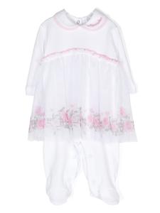 Monnalisa ромпер с тюлем, белый