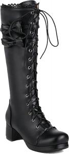 Женские кожаные кружевные милые осенне-зимние ботфорты Yiozoi для вечеринок, Black