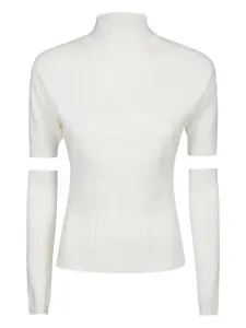 Вязаный свитер с воротником-стойкой Hinnominate, белый