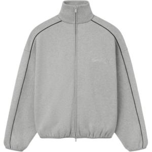 Толстовка с молнией и вышитым логотипом Fear Of God Essentials, Concrete Heather/Light Lime