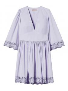 Платье-фигуристка с кружевной отделкой TWINSET, фиолетовый