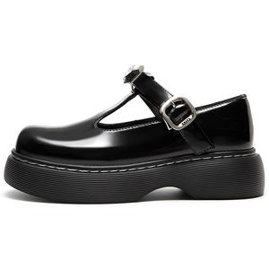 Туфли Мэри Джейн на платформе 5 см женские черные MIO