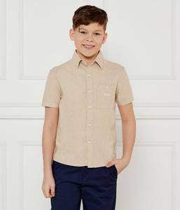 Льняная рубашка Regular fit Boss Kidswear, желтый