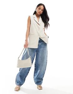 Удлиненный жилет Stradivarius цвета экрю