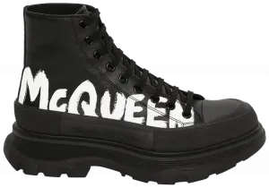 Ботинки Alexander McQueen Tread Slick Boot 'Graffiti Logo - Black', черный